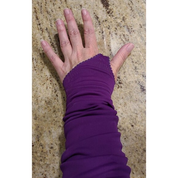 Vintage Size L 7.5 Purple Rayon Fingerless Formal Gloves 22" Long Van Raalte - Picture 1 of 16